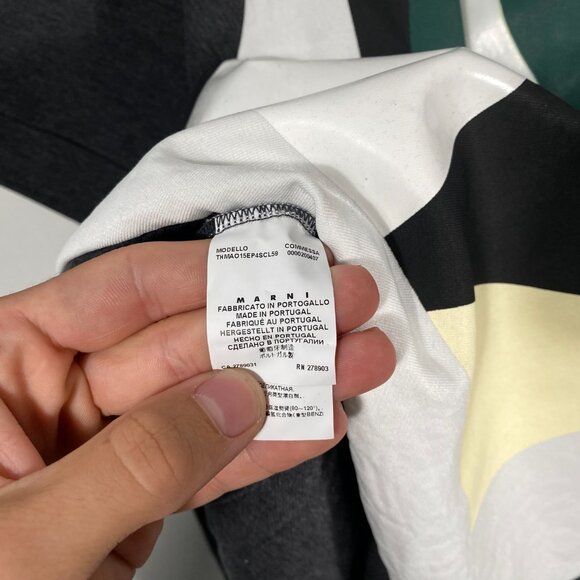 MARNI Oversized Block Print Short Sleeve Shirt Gray men's size 42 / XXS - Picture 5 of 9